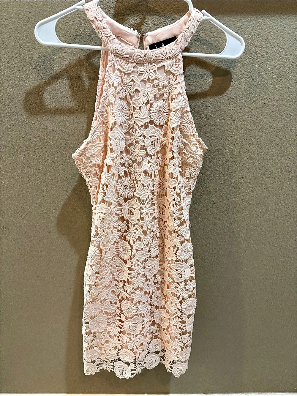 Lulus Love Poem Blush Pink Lace Mini Dress